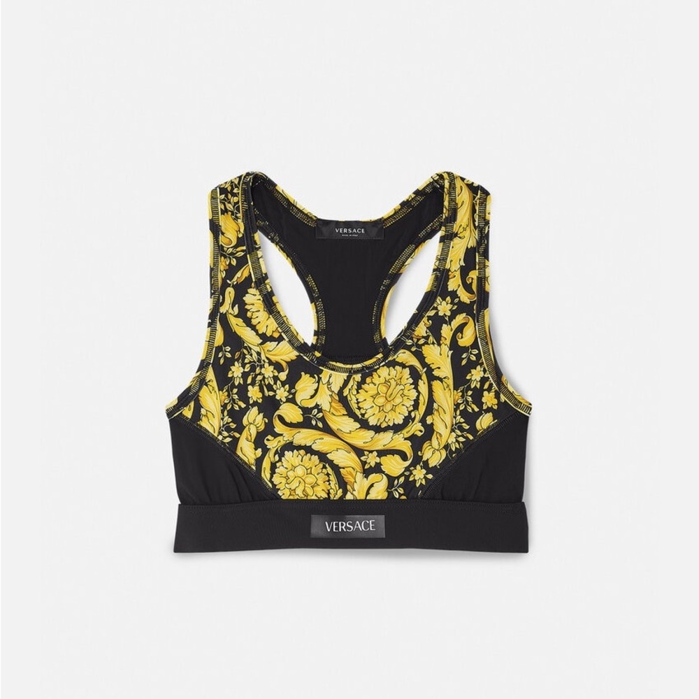 Versace Black and Yellow Sports Bra